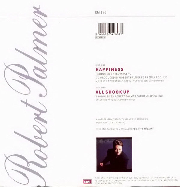 Robert Palmer : Happiness (7", Single)