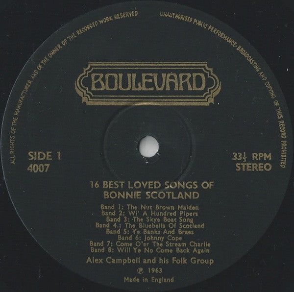 Alex Campbell (2) : 16 Best Loved Songs Of Bonnie Scotland (LP, RE)