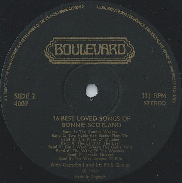 Alex Campbell (2) : 16 Best Loved Songs Of Bonnie Scotland (LP, RE)