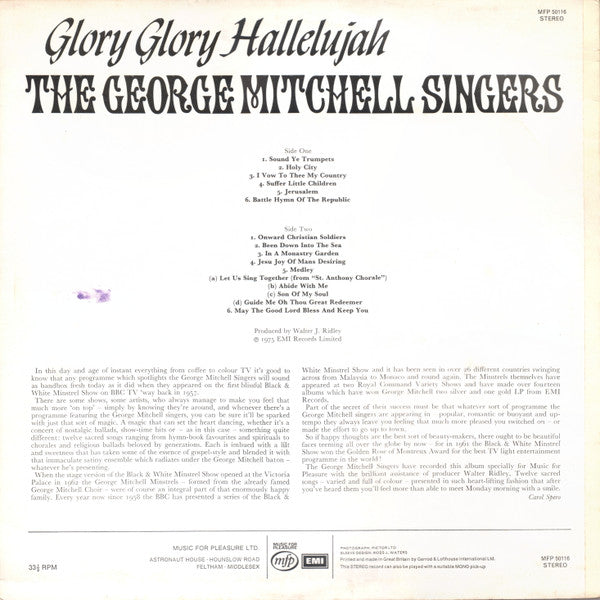 The George Mitchell Singers : Glory Glory Hallelujah (LP)