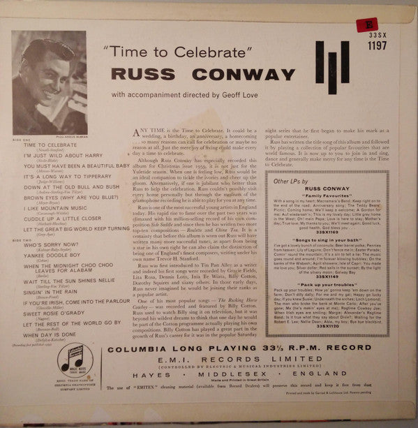 Russ Conway : Time To Celebrate (LP, Album, RE)