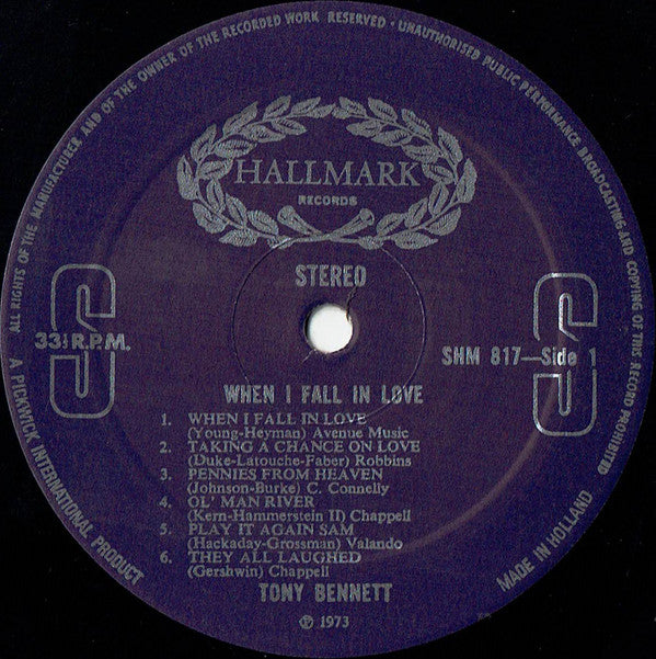 Tony Bennett : When I Fall In Love (LP, Album, Comp)