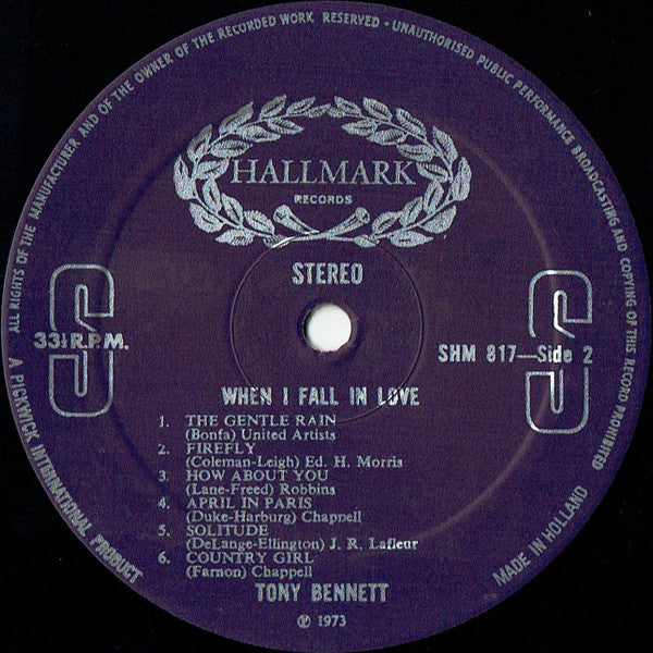 Tony Bennett : When I Fall In Love (LP, Album, Comp)