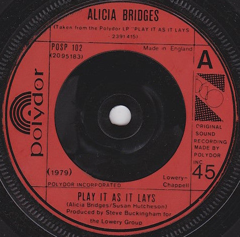 Alicia Bridges : Play It As It Lays (7", Single)