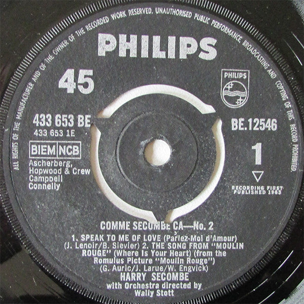 Harry Secombe : Comme Secombe Ça No. 2 (7", EP)