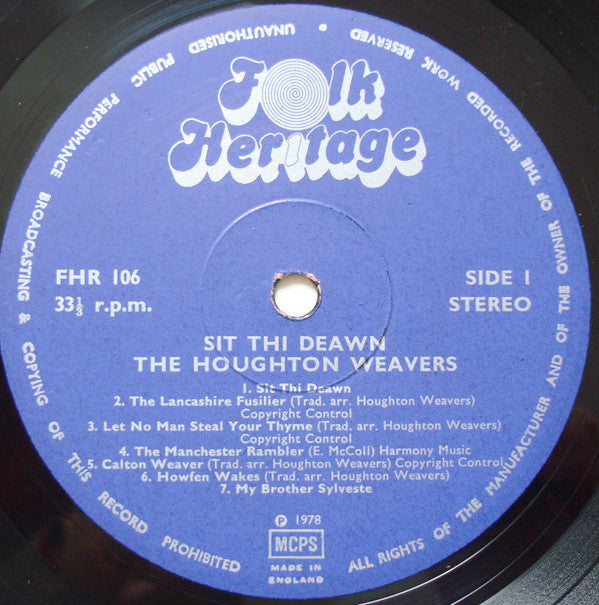 The Houghton Weavers : Sit Thi Deawn (LP, Blu)
