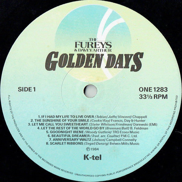 The Fureys & Davey Arthur : Golden Days (16 Songs For Lovers Of All Ages) (LP)