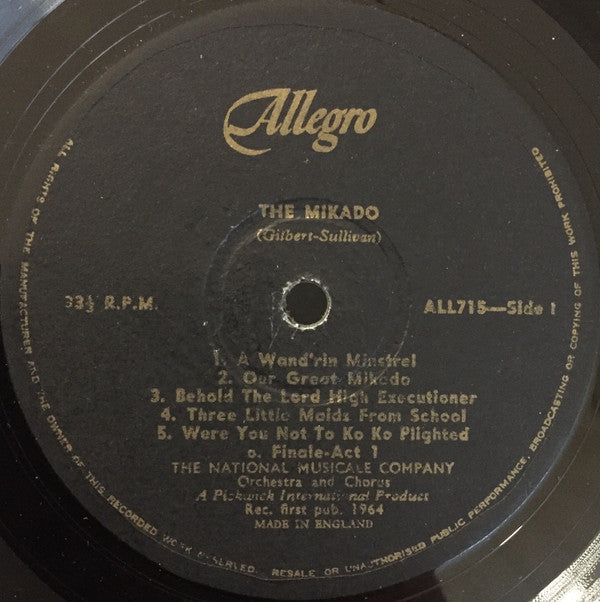 Gilbert & Sullivan, The National Musicale Company : The Mikado (LP)