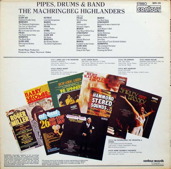 The Machringbeg Highlanders : Pipes & Drums (LP, Ita)