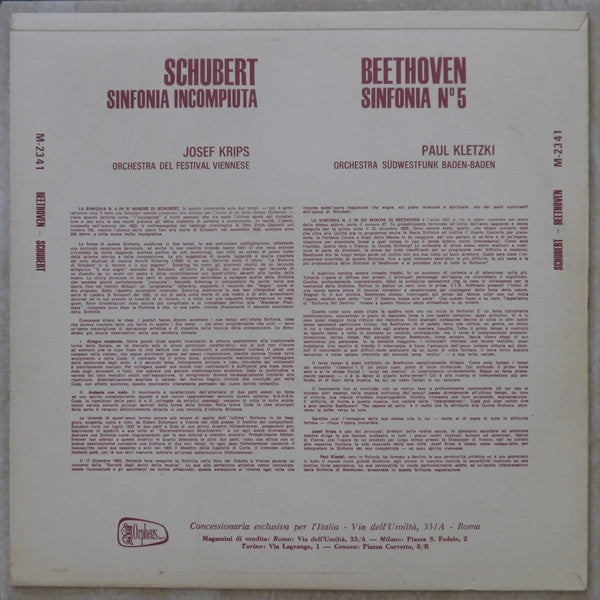 Ludwig van Beethoven, Franz Schubert : Symphony No. 5 / Unfinished Symphony (LP)
