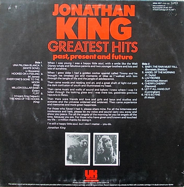 Jonathan King : Greatest Hits - Past, Present And Future (LP, Comp)