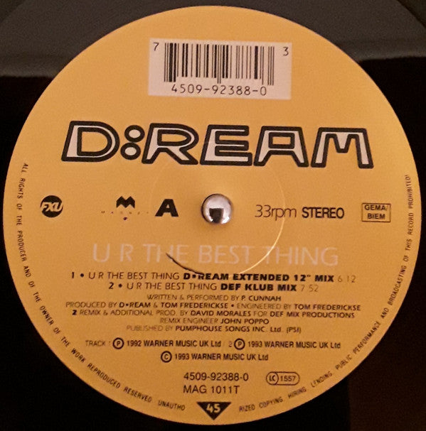 D:Ream : U R The Best Thing (12")