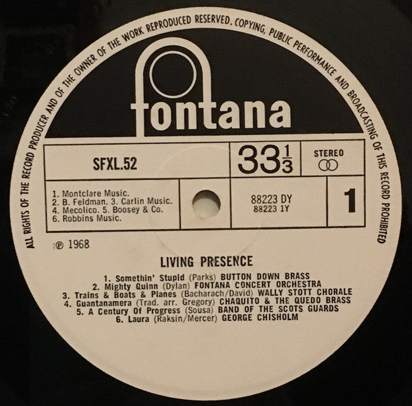 Various : Living Presence Stereo Sampler (LP, Smplr)