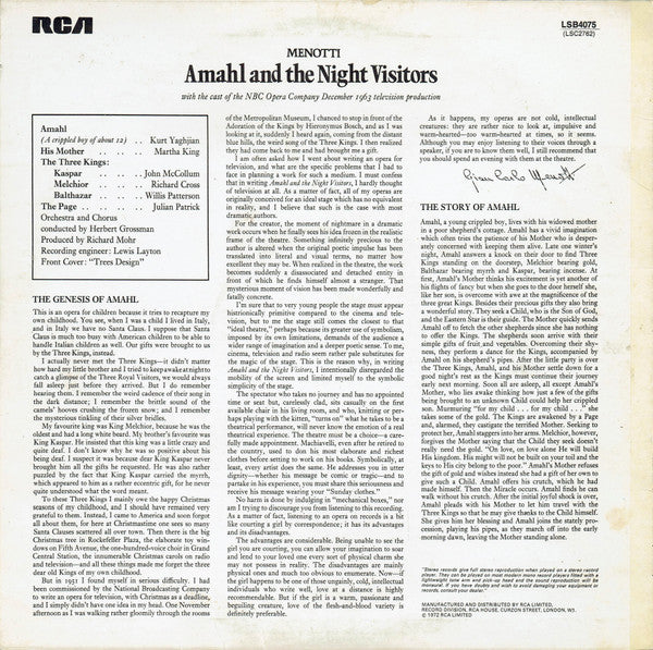Menotti* : Amahl And The Night Visitors (LP)