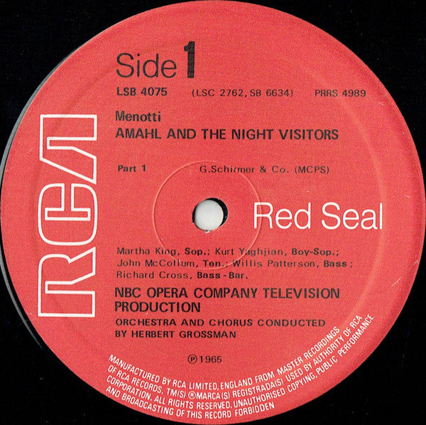 Menotti* : Amahl And The Night Visitors (LP)