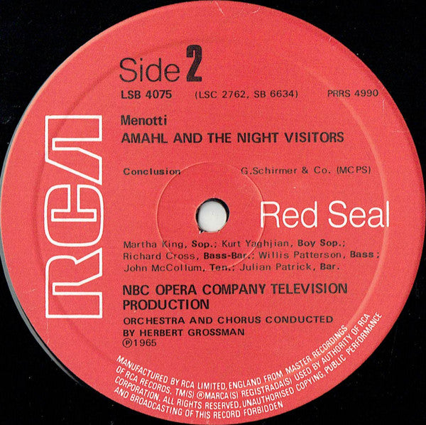 Menotti* : Amahl And The Night Visitors (LP)