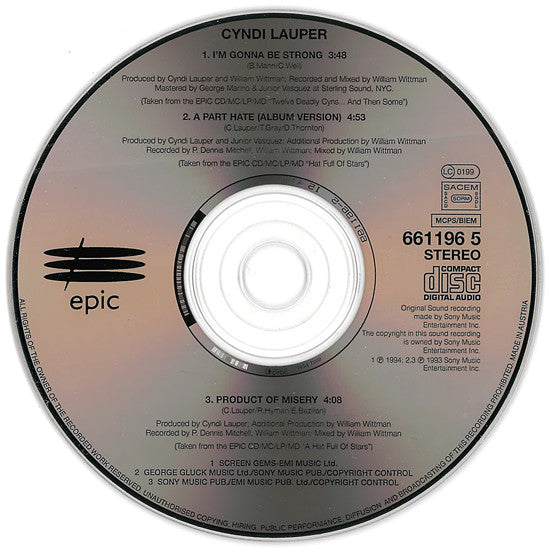 Cyndi Lauper : I'm Gonna Be Strong (CD, Single)