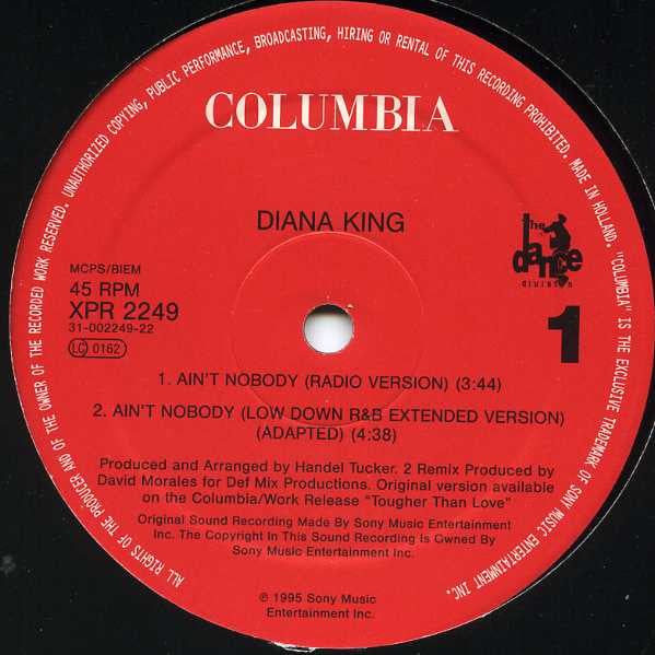 Diana King : Ain't Nobody (12", Promo)