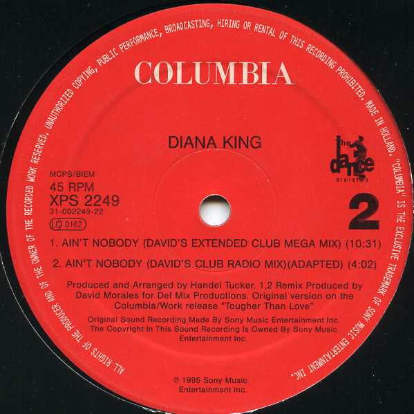 Diana King : Ain't Nobody (12", Promo)