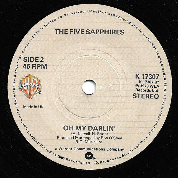 The Five Sapphires : Duke Of Earl (7")