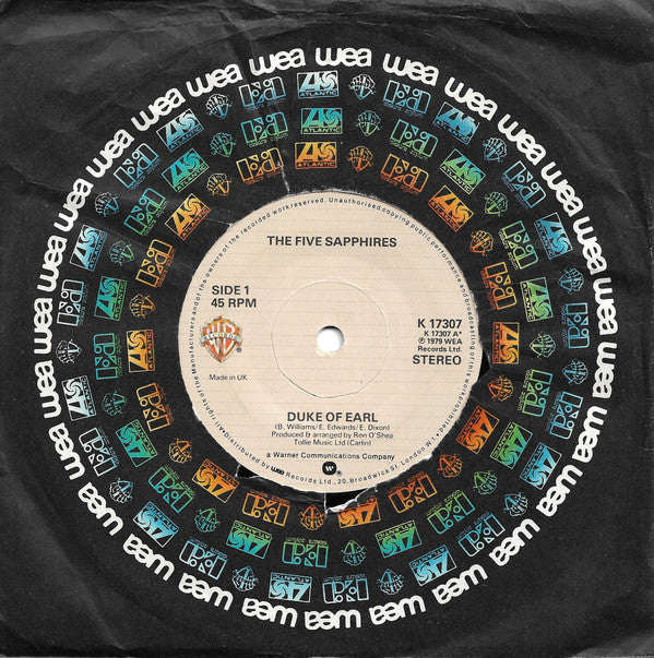 The Five Sapphires : Duke Of Earl (7")