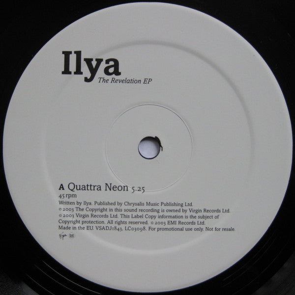 Ilya : The Revelation EP (2x10", EP, Promo)