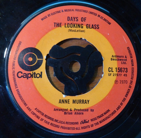 Anne Murray : Just Bidin' My Time / Days Of The Looking Glass (7", Single)