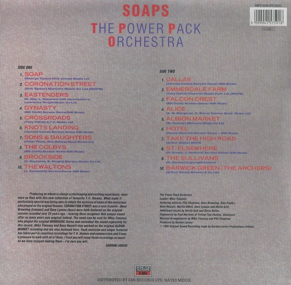 The Power Pack Orchestra : Soaps (LP, Album)