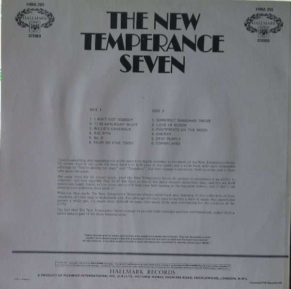 The New Temperance Seven : The New Temperance Seven (LP)