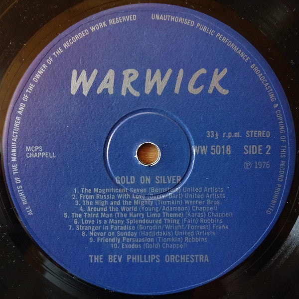 Bev Phillips Orchestra : Gold On Silver - 20 Gold Hits From The Silver Screen (LP, Comp)