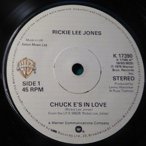 Rickie Lee Jones : Chuck E's In Love (7", Single)