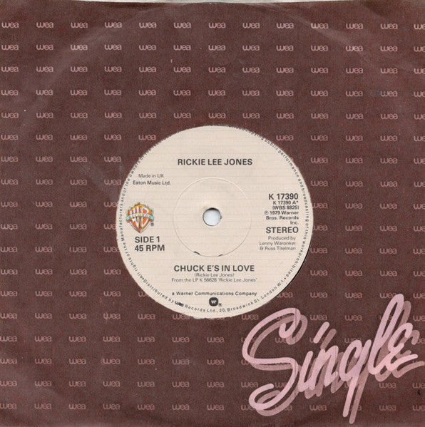 Rickie Lee Jones : Chuck E's In Love (7", Single)