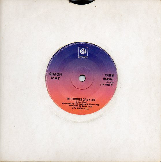 Simon May : The Summer Of My Life (7", Sol)