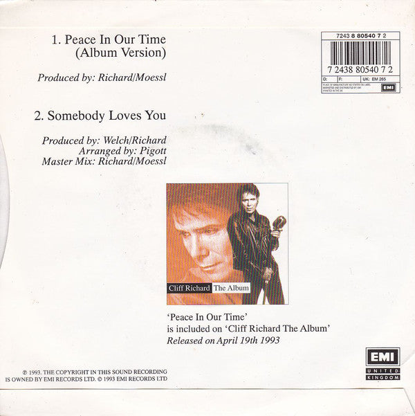Cliff Richard : Peace In Our Time (7")