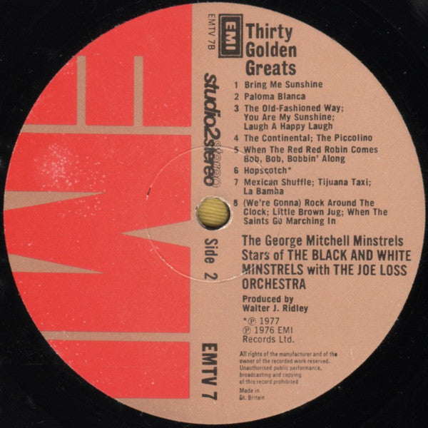 The George Mitchell Minstrels With The Joe Loss Orchestra* : 30 Golden Greats (LP)