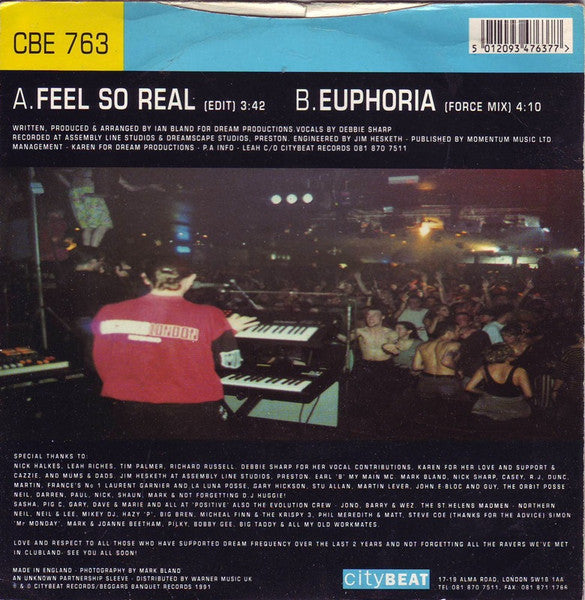 Dream Frequency Featuring Debbie Sharp : Feel So Real (7", Single)