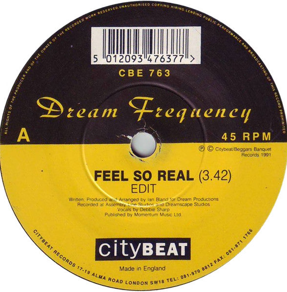Dream Frequency Featuring Debbie Sharp : Feel So Real (7", Single)