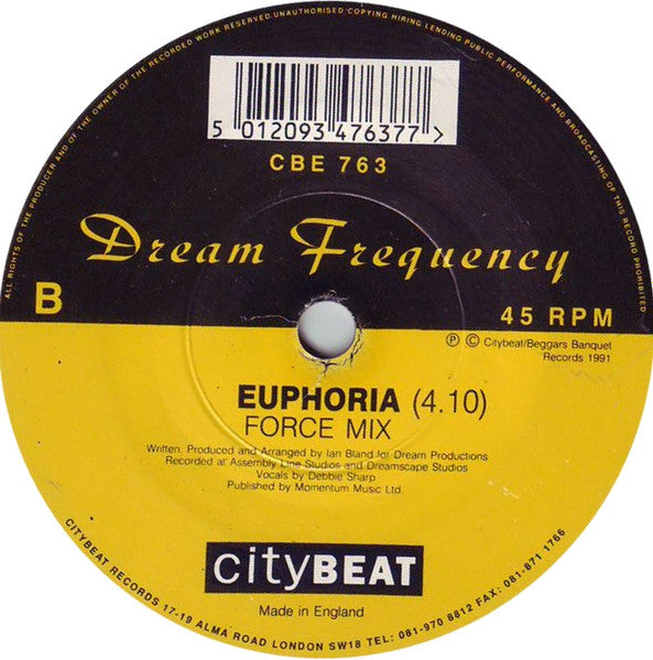 Dream Frequency Featuring Debbie Sharp : Feel So Real (7", Single)