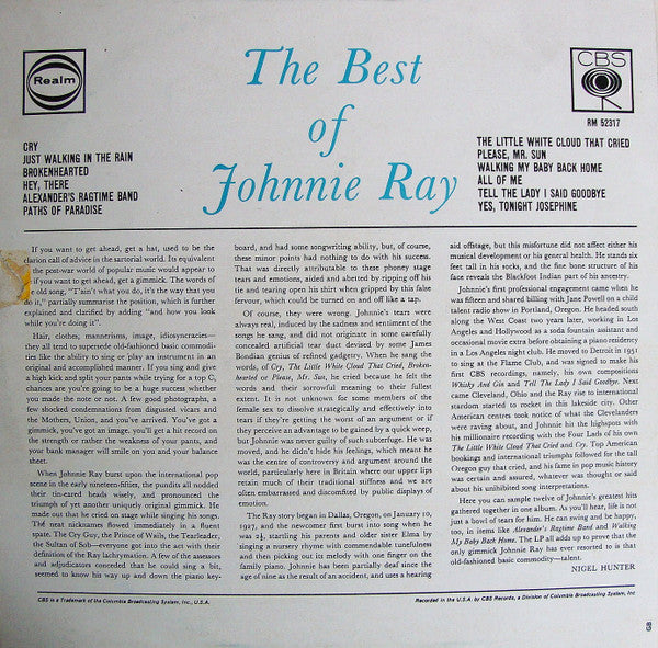 Johnnie Ray : The Best Of Johnnie Ray (LP, Comp)