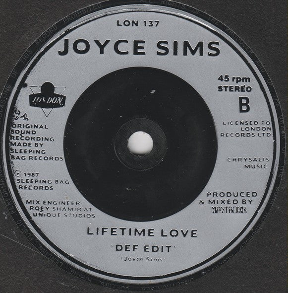 Joyce Sims : Lifetime Love (7", Single)