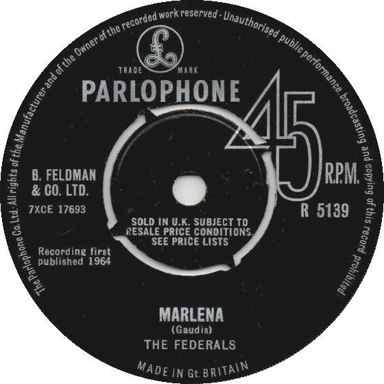 The Federals (2) : Marlena / Please Believe Me (7")