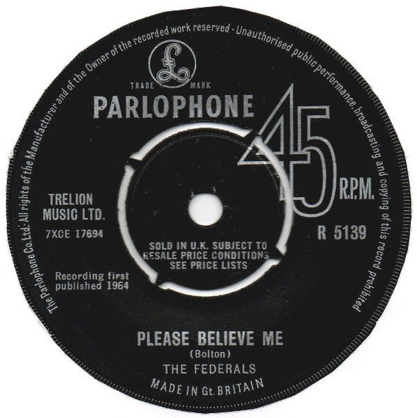 The Federals (2) : Marlena / Please Believe Me (7")