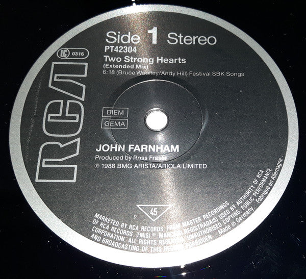 John Farnham : Two Strong Hearts (12", Maxi)