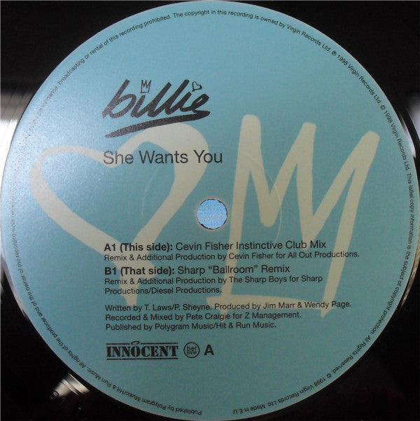 Billie Piper : She Wants You (12", Promo)