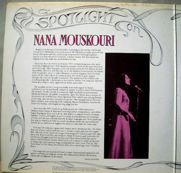 Nana Mouskouri : Spotlight On Nana Mouskouri (2xLP, Comp, Gat)