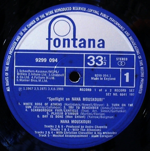 Nana Mouskouri : Spotlight On Nana Mouskouri (2xLP, Comp, Gat)