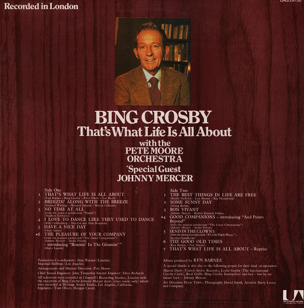Bing Crosby : That's What Life Is All About (LP, Album, Gat)