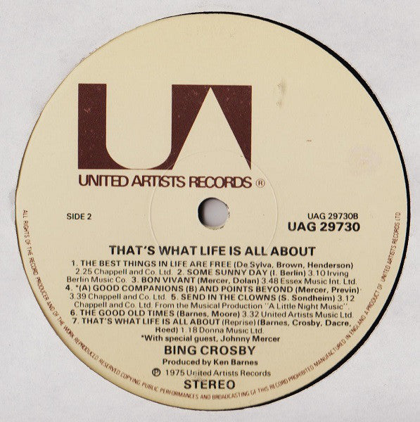 Bing Crosby : That's What Life Is All About (LP, Album, Gat)