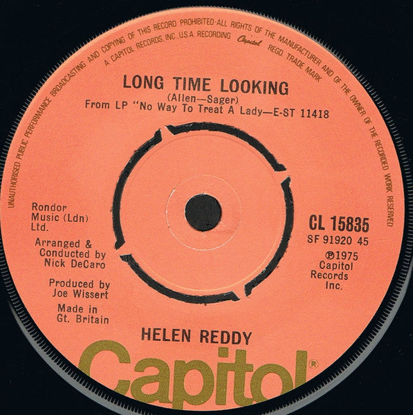 Helen Reddy : Ain't No Way To Treat A Lady (7")