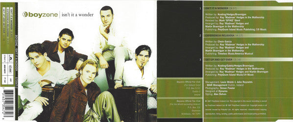 Boyzone : Isn't It A Wonder (CD, Single)
